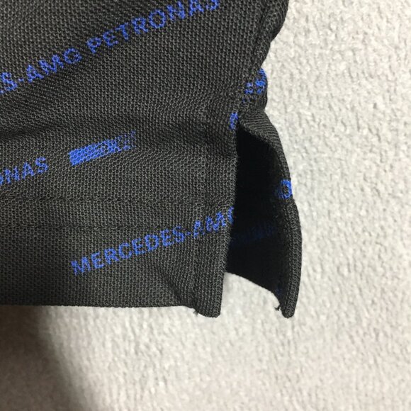 PUMA MAPF1 AOP Mens Medium Polo Shirt Short Sleeve Black Mercedes Benz Print NWT - Picture 7 of 16